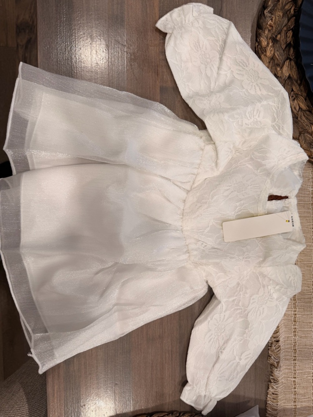 White Lace & Tulle Girls' Party Dress